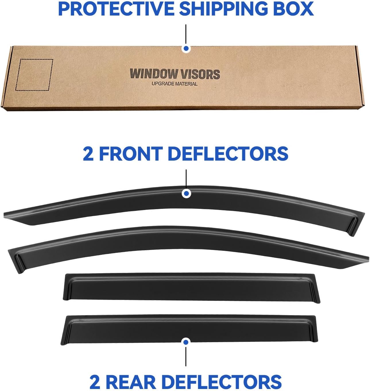 Window Visors Rain Guards Shield for 2018-2024 GMC Terrain, Out-Channel Window Vent Wind Deflectors Visors Shades for 18-24 Terrain SLE SLT AT4 Denali