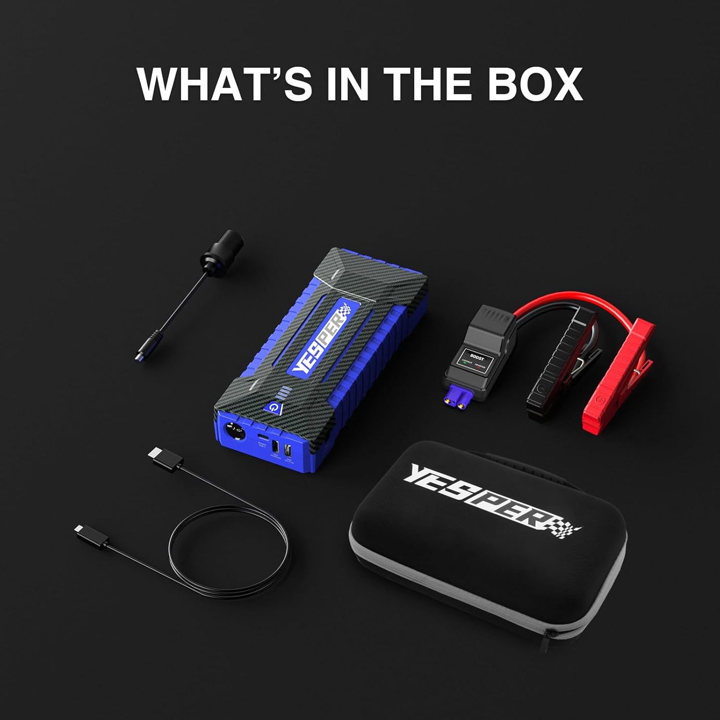 YESPER Jump Starter Portable, 4120A Peak Car Jumper Starter Jump Box(for All 12V Gas10.0L Diesel Engine), Booster Pack Jump Starter with DSLI Safe Tech& DC 15V Ports