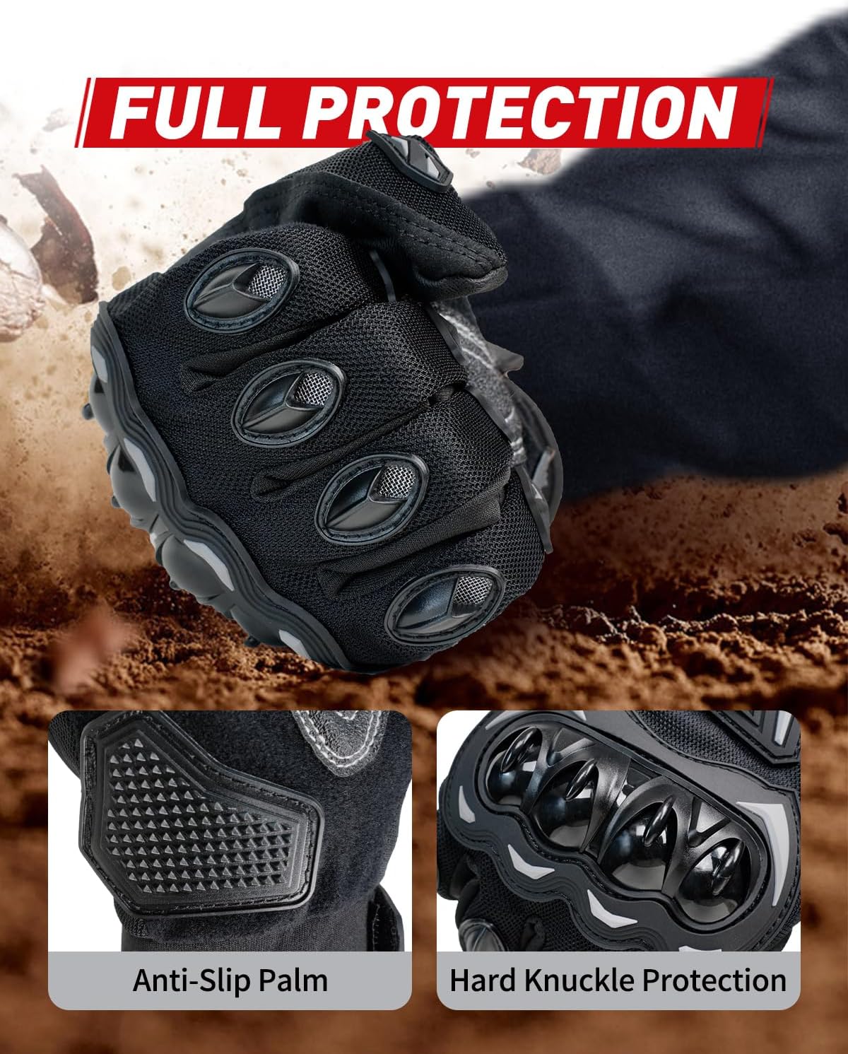 Motorcycle Gloves,Touchscreen Motorbike Gloves with Hard Knuckle Tactical Gloves Riding Gloves Anti-Slip Airsoft Gloves