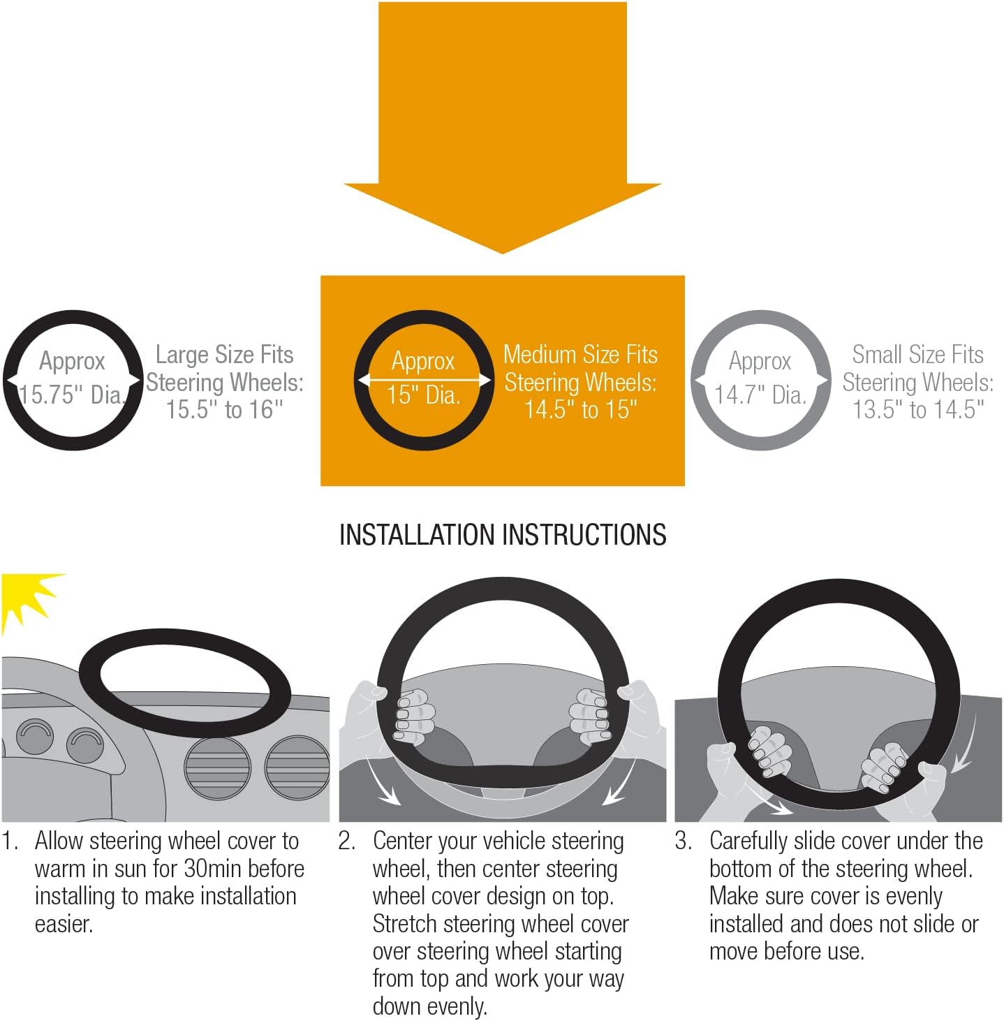 Mossy Oak Steering Wheel Cover by LPI Truck; Heavy Duty 600D Oxford Material with Mossy Oak Break-up Country Camoflauge; Fits All Car, SUV, Mini-Van and Truck with Steering Wheel Size 14.5" to 15"