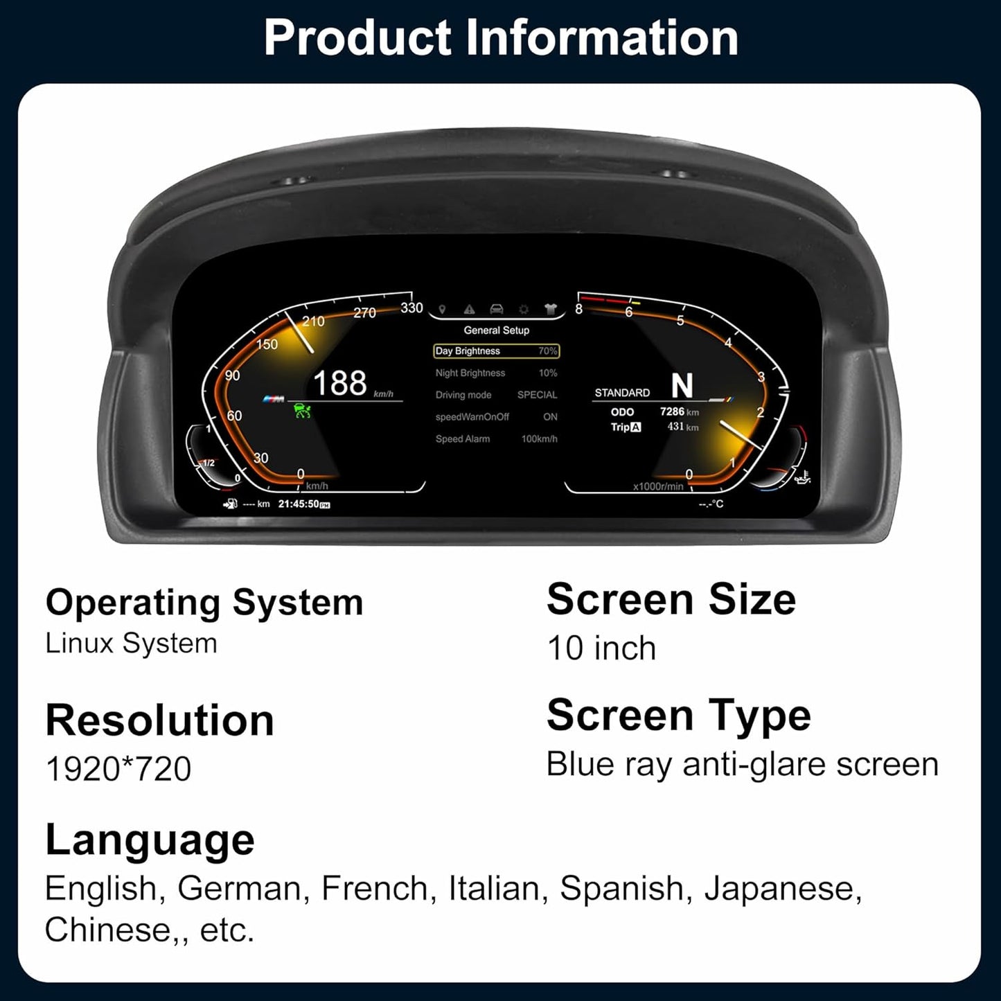 Speedometer Instrument for BMW E84 2006-2015 CCC CIC Linux System Original Car Information Display Digital Cluster Dashboard Screen