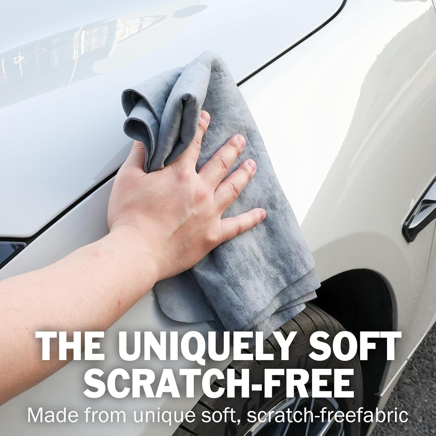 3 Pack Premium XL Shammy Cloth for Car Drying, 34”x25” Chamois Towel for Car, Super Absorbent Shammy Towel for Car, Reusable Soft Car Drying Towels