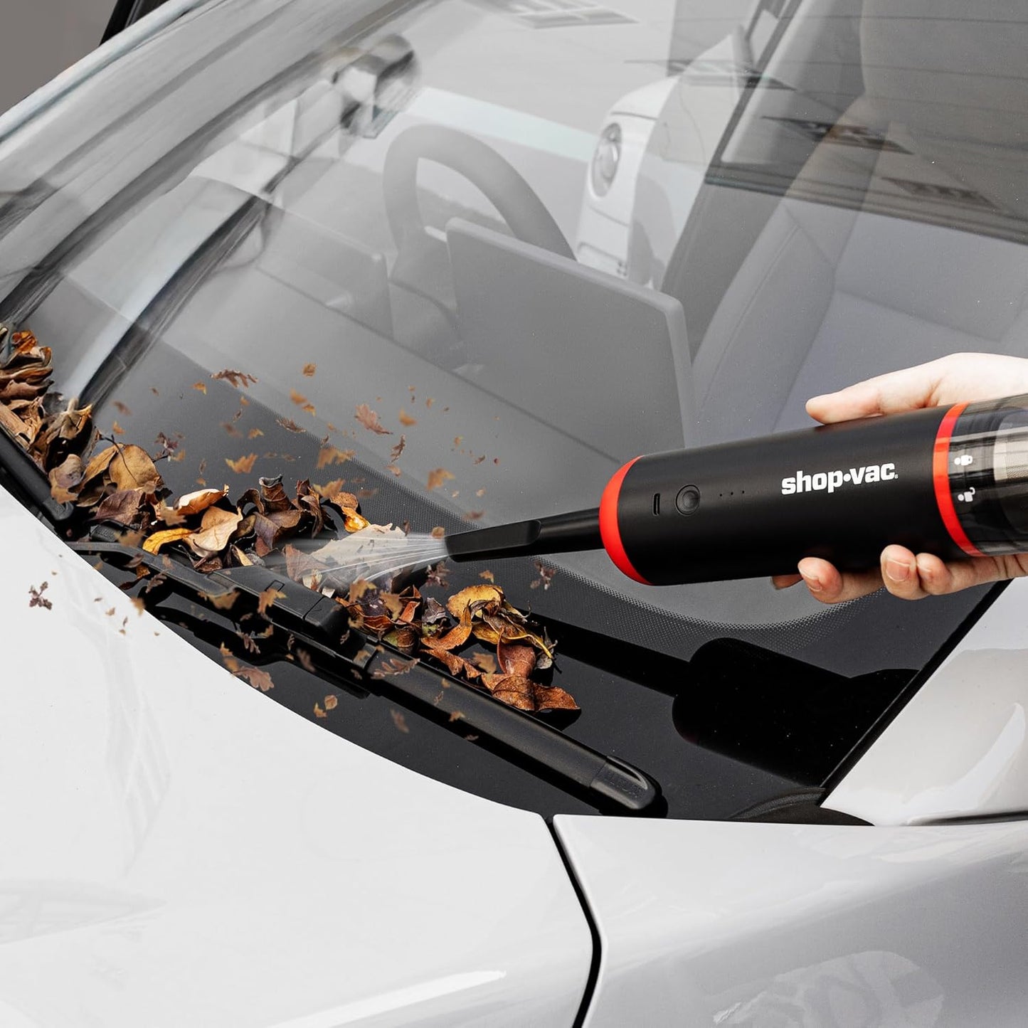 Shop-Vac Car Vacuum Cordless, 14000Pa 2-in-1 Blow/Suction Portable Air Duster, Mini Car Vacuum, Handheld & Lightweight with 6 Nozzles, Type-C Rechargeable for Auto/Home/Office