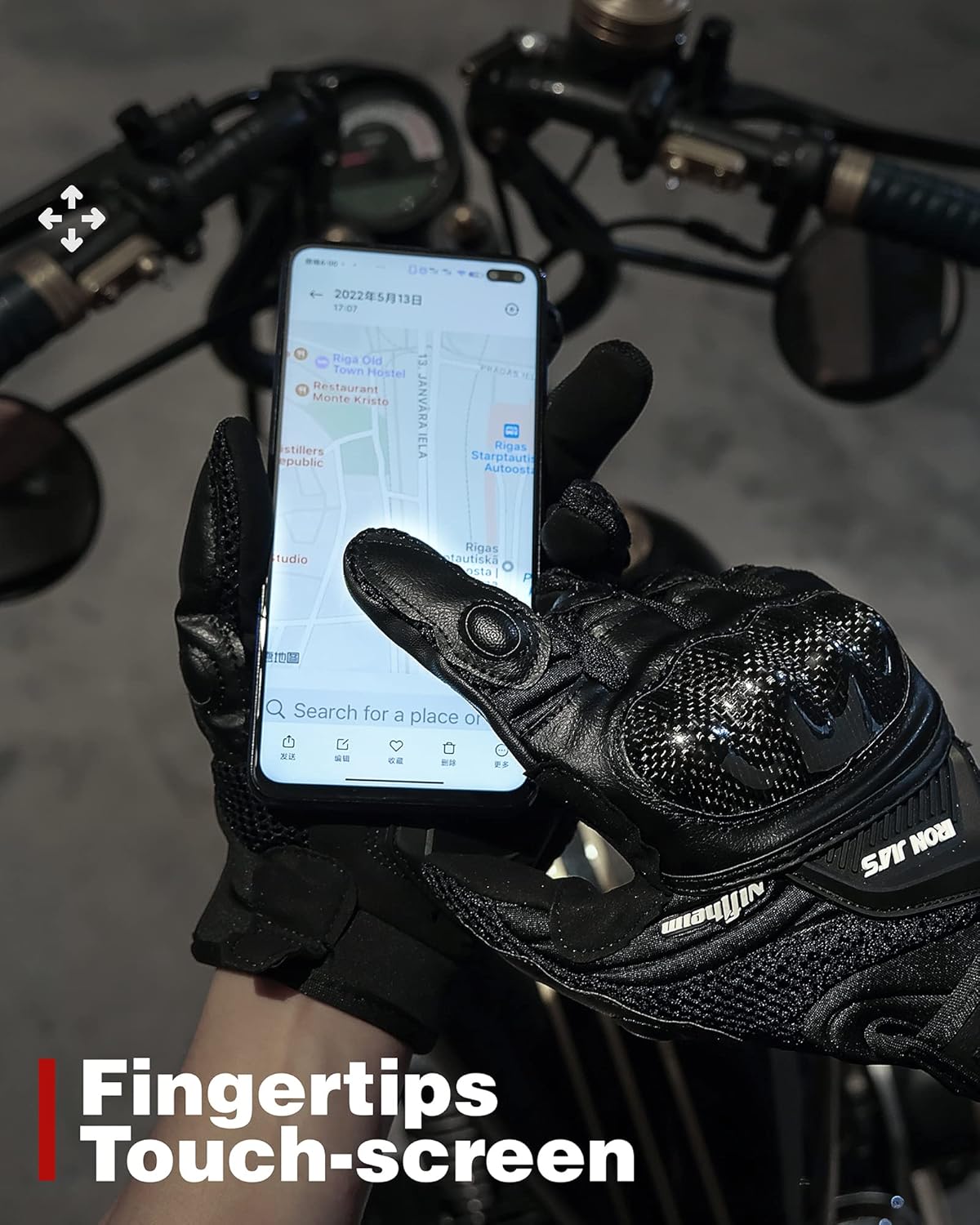 Motorcycle Gloves Touch Screen for Men Women Padding Hard Knuckle Cycling Motorbike ATV Hiking Riding Climbing Glove