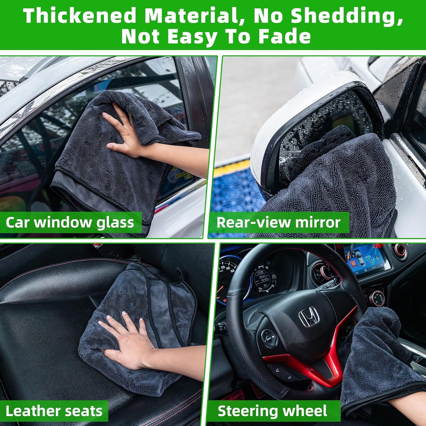 CADONO Large Microfiber Car Drying Towel, Ultra Absorbent Microfiber Cleaning Cloth for Cars, No Streaks, Scratches, or Water Spots (36"x 24")