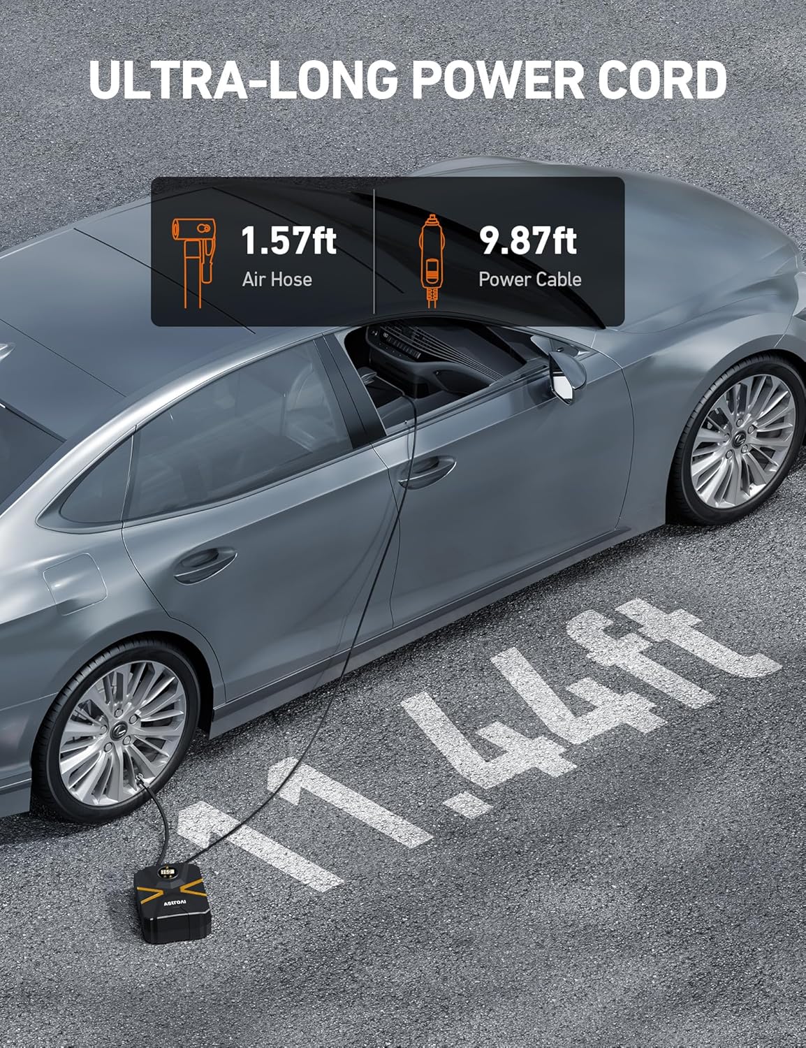 AstroAI S1 Tire Inflator Portable Air Compressor 12V DC, Digital Car Tire Pump 150 PSI, Preset Tire Pressure & Auto Shutoff, Electric Air Pump for Car Tires, Motorcycles, Bicycles, Other Inflatables