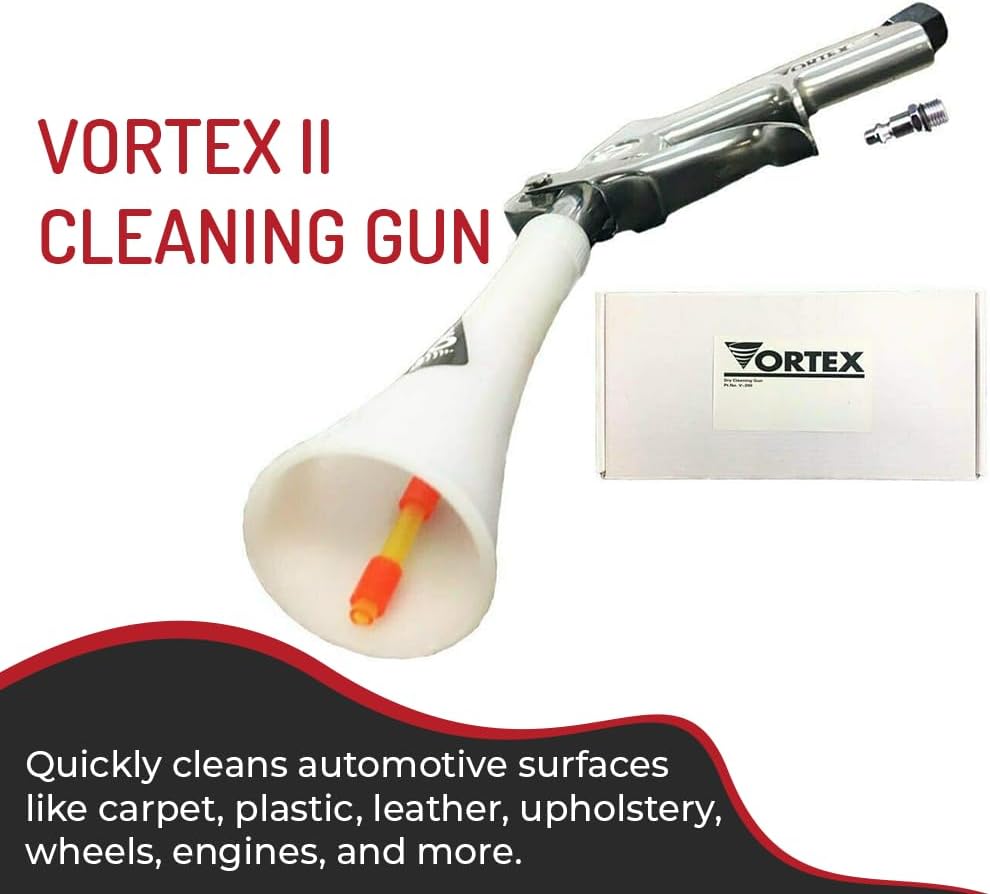 HI-TECH Vortex II Air Cleaning Gun – Pro Auto Detailing Tool for Deep Cleaning Interiors & Exteriors – Uses Air Compressor – Blasts Dust, Dirt & Grime Fast