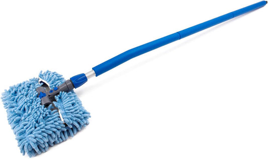 Autofiber [Mitt on a Stick PRO] Adjustable Head Car Wash Brush | 61" Sectional Angled Pole (Noodle Cover)