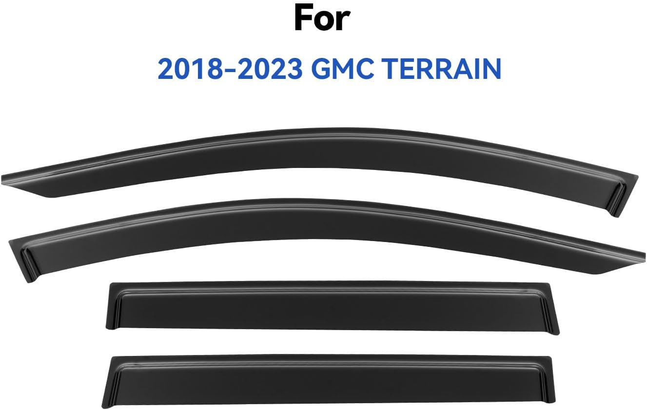 Window Visors Rain Guards Shield for 2018-2024 GMC Terrain, Out-Channel Window Vent Wind Deflectors Visors Shades for 18-24 Terrain SLE SLT AT4 Denali