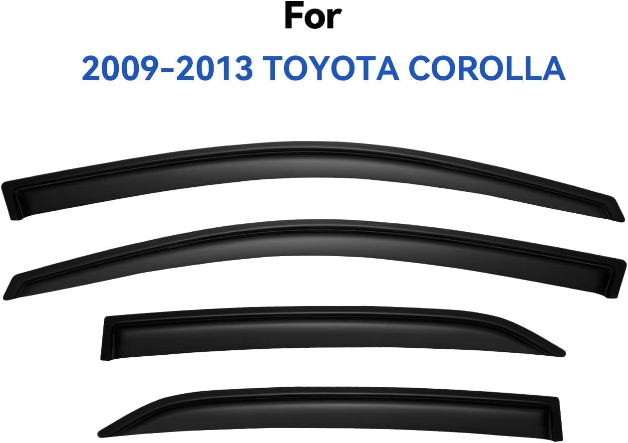 Window Visors Rain Guards for Toyota Corolla 2009-2013, Out-Channel Window Vent Wind Deflectors Visors Shades for 09-13 Corolla
