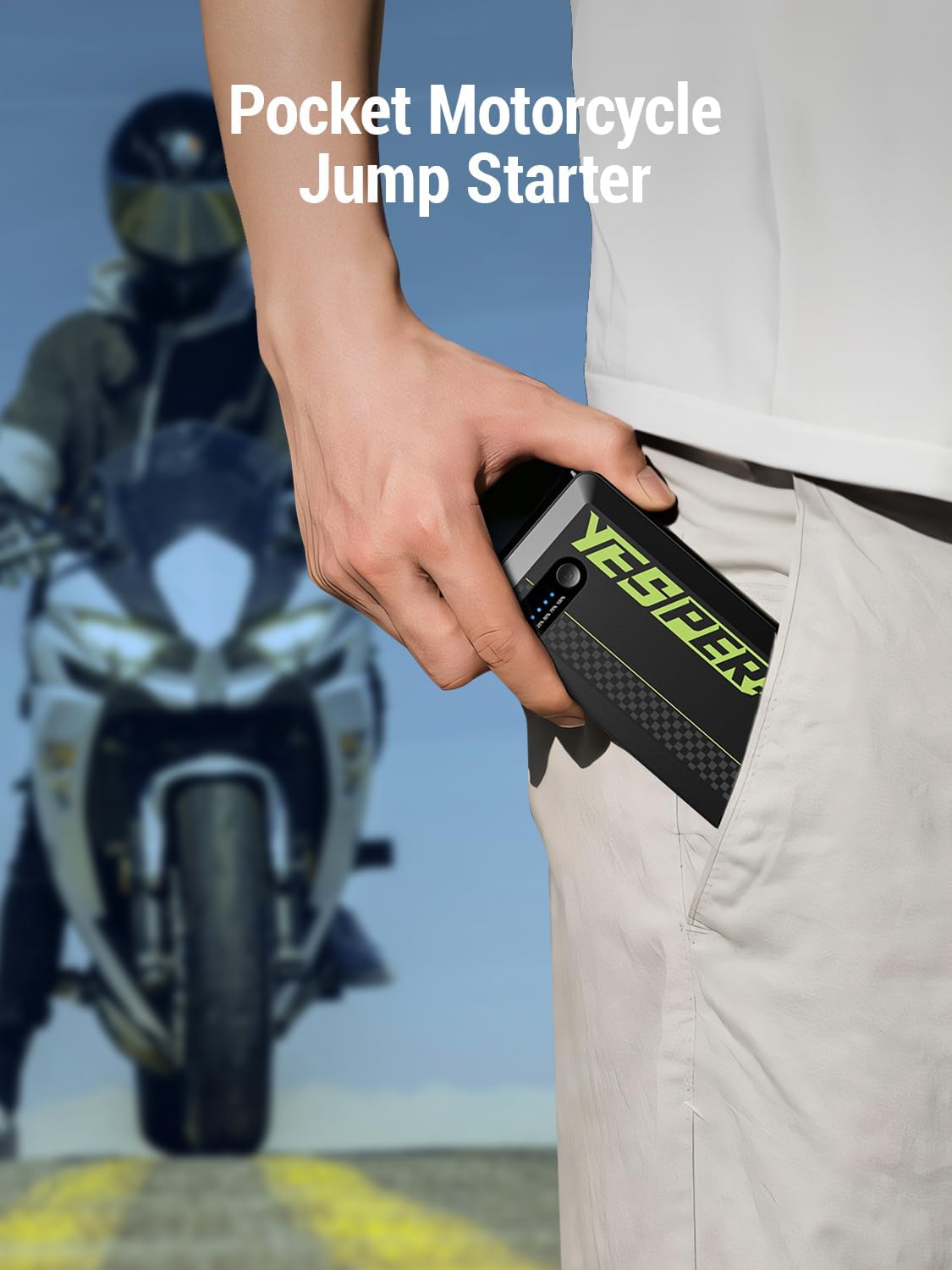 YESPER Jump Starter Portable,1500A Peak Motorcycle Jump Starter, Jump Box for Car Jumper Starter Portable, 12V Auto Booster Pack(Up to 7L Gas and 5.5L Diesel Engine) with Smart Safety Jumper Cable