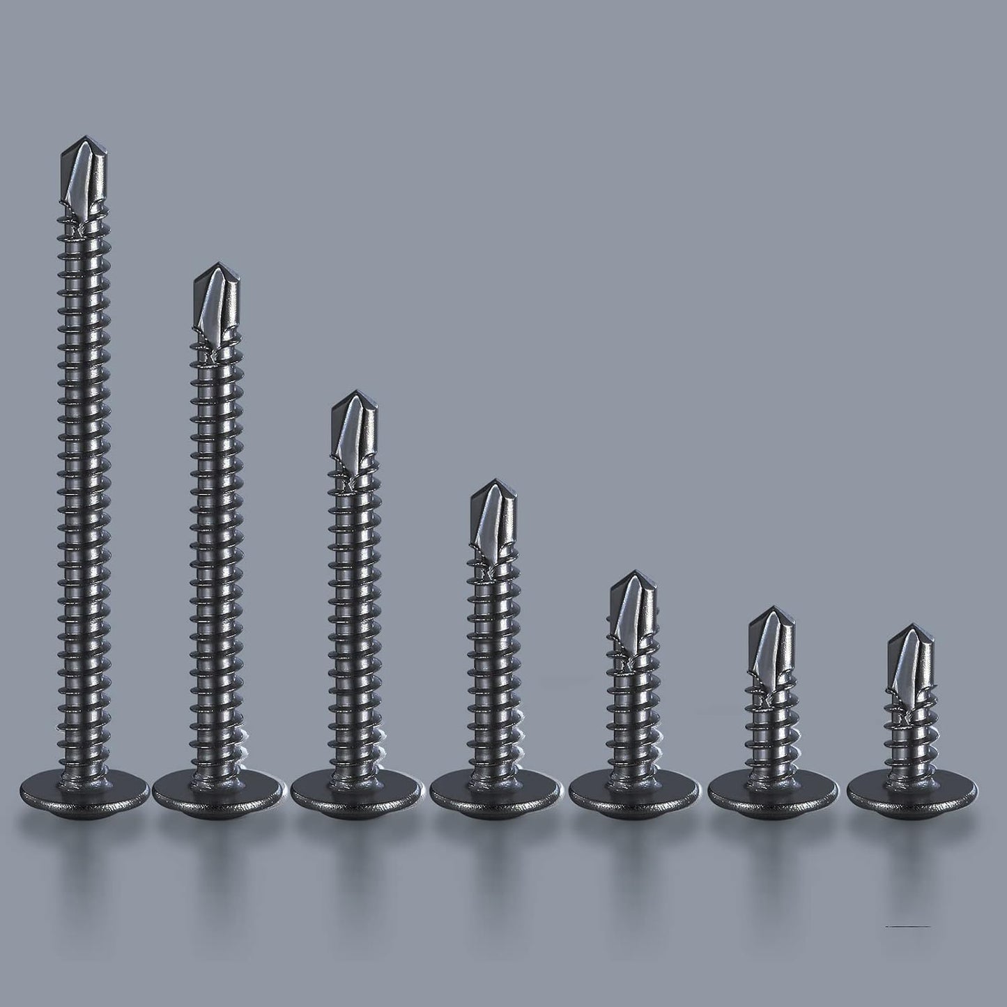 (400Pcs)#8×1/2” for Sheet Metal Self-Tapping Screws 410 Black Stainless Steel Truss Head High-Strength Quick Tapping