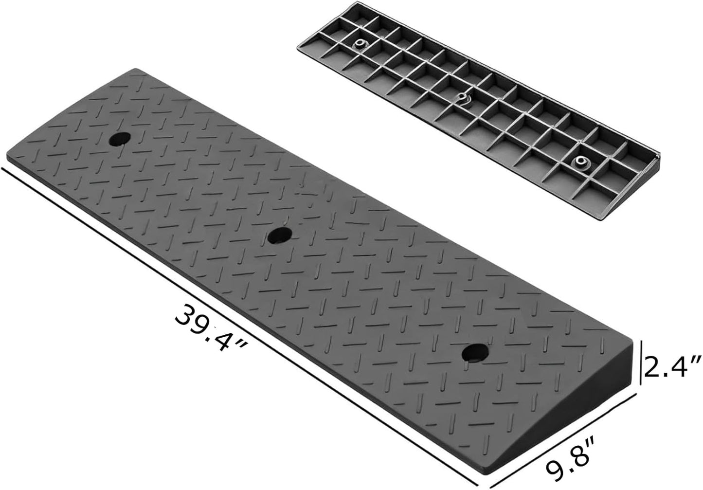 2 Pack 2.4'' Rise Rubber Curb Ramp Heavy Duty Loading Rubber Curb Ramps 3 Tons Driveway Ramp Car Slope Ramp for Loading Dock Bike Vehicle Warehouse Sidewalk Wheelchair (2.4" H)
