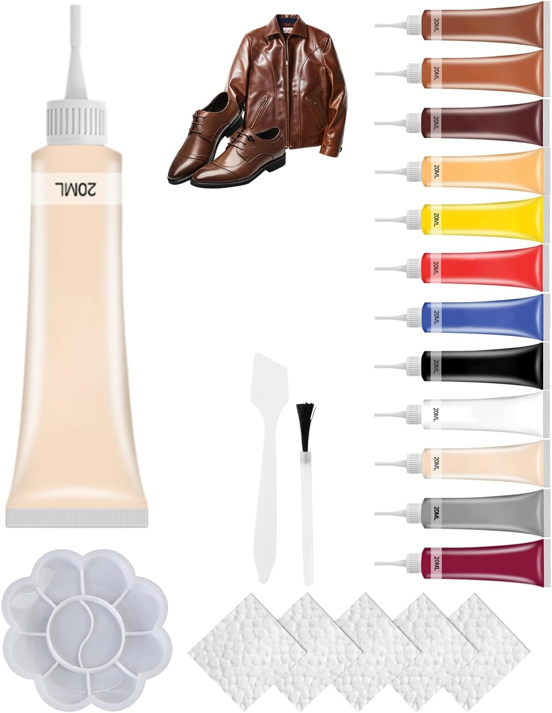 Advanced Leather Repair Gel, 2025 New Leather Repair Coloured Cream Gel, Upgrade Professional Leather Repair Kit for Car Seat Vinyl Repair Kit, Multifunctional Couch and Jacket Repair Kit (Beige)