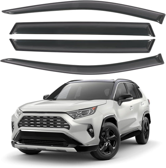 Rain Guard Compatible with 2019-2024 Toyota RAV4, Outside Mount Extra Durable Window Visors, Sun Wind Side Vent Window Deflector Shade Shield 2019 2020 2021 2022 2023 2024