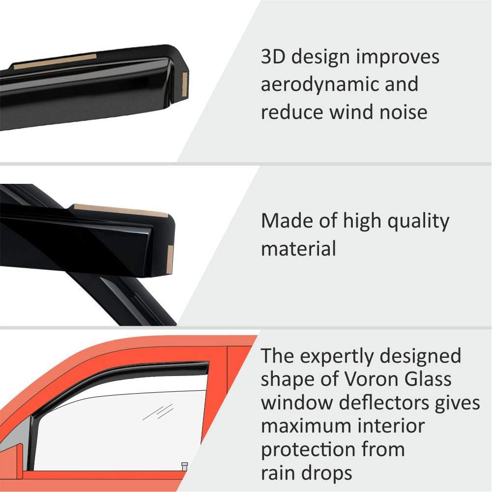 Voron Glass in-Channel Extra Durable Rain Guards for Subaru XV Crosstrek 2018-2023/Subaru Impreza 2017-2023 Hatchback, Window Deflectors, Vent Window Visors, 4 Pieces - 200477