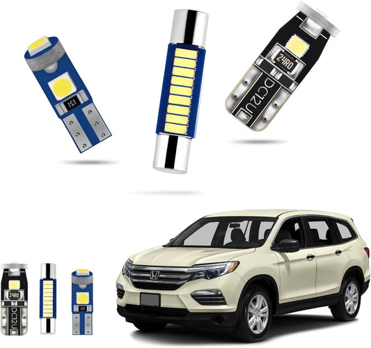 EASY EAGLE LED Interior Car Lights for Honda-Pilot-2016-2022: 15 Piece Kit White LED Light Bulbs - Super Bright 6000K + Install Tool