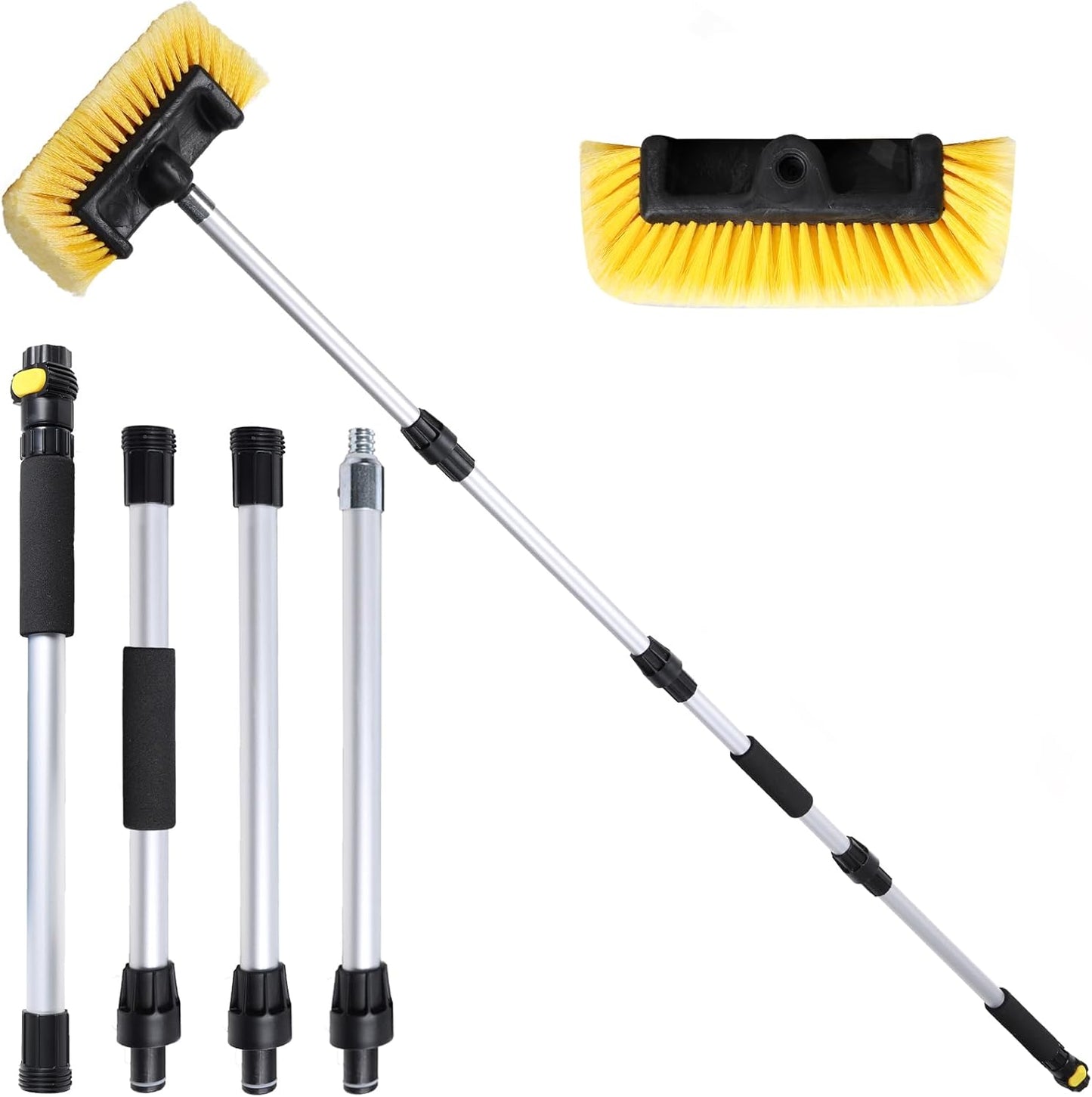 Car Wash Brush with Long Handle for Car Truck Boat Washing (Yellow, 69 inch)