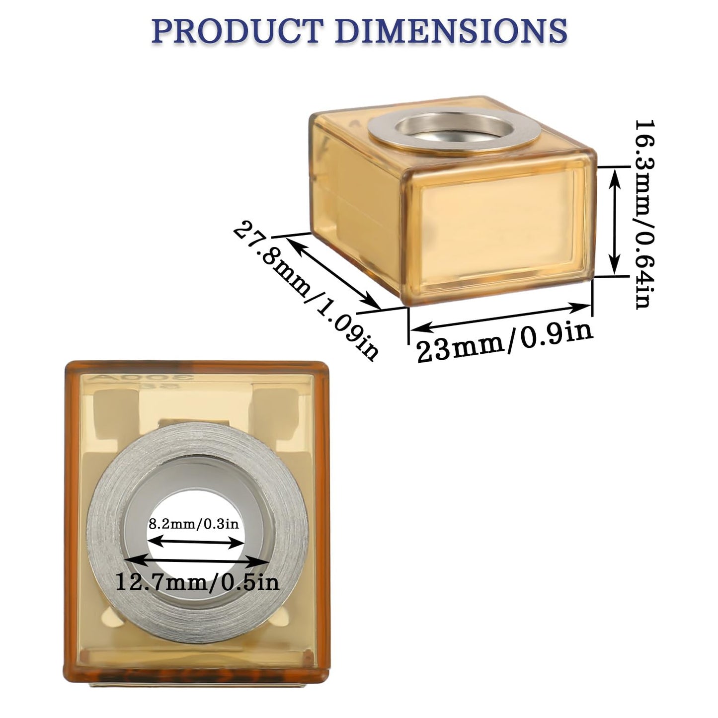 MRBF Terminal Fuse Block 50A，58V DC Maximum, Single Stud 5/16" (M8) Compact Marine Rated Battery Fuse,IP66, Waterproof Ignition Protected Battery Fuse 50 AMP