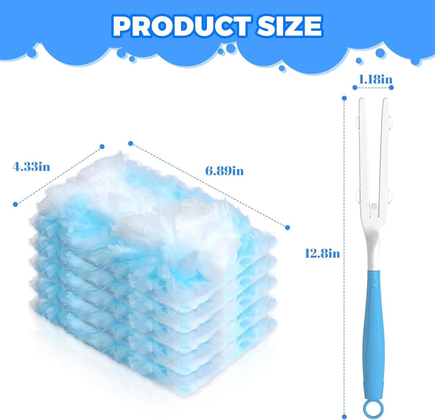 Duster Refills Compatible with Swiffer Heavy Duty Duster Refill,1 Handle+10 Count Dusters for Swiffer Duster Kit,Dusters for Cleaning/Car/Electronics/Furniture/Blinds/Ceiling Fan Cleaner