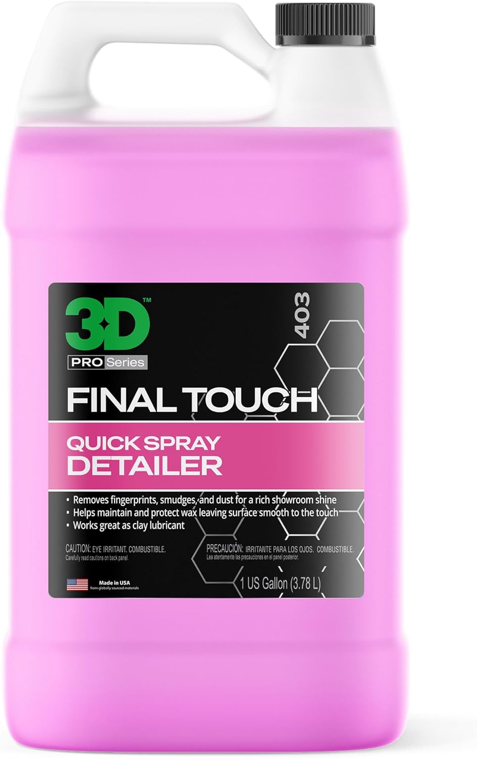 3D Final Touch Quick Detail Spray - Easy Spray On, Wipe Off Showroom Shine 1 Gallon