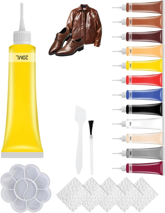 Advanced Leather Repair Gel, 2025 New Leather Repair Coloured Cream Gel, Upgrade Professional Leather Repair Kit for Car Seat Vinyl Repair Kit, Multifunctional Couch and Jacket Repair Kit (Yellow)