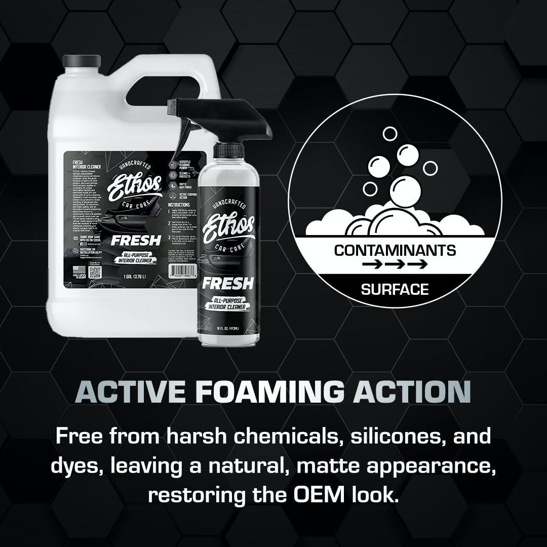 Ethos FRESH - All Purpose Interior Cleaner Detailing Kit Interior Cleaner - Car Interior Detailing - Car Interior Cleaners for Cars, Trucks, SUVs, Jeeps, Motorcycles, RVs & More