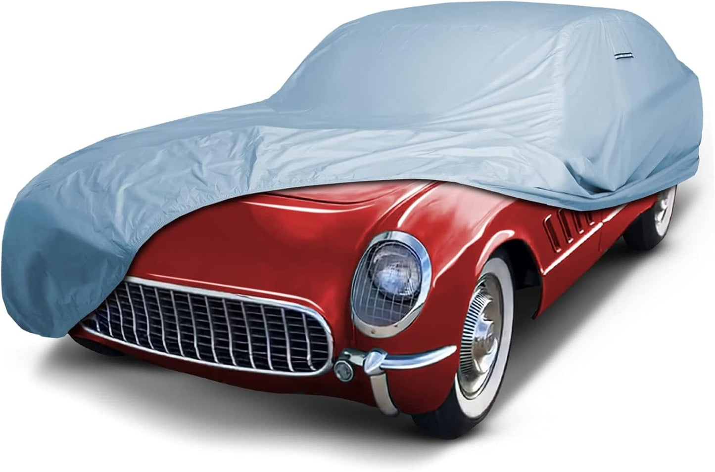 iCarCover Premium Car Cover for 1953-1957 Chevy Corvette C1 Heavy Duty Waterproof All Weather Automobiles Custom Fit Indoor Outdoor UV Snow Protection Covers with Straps and Bag