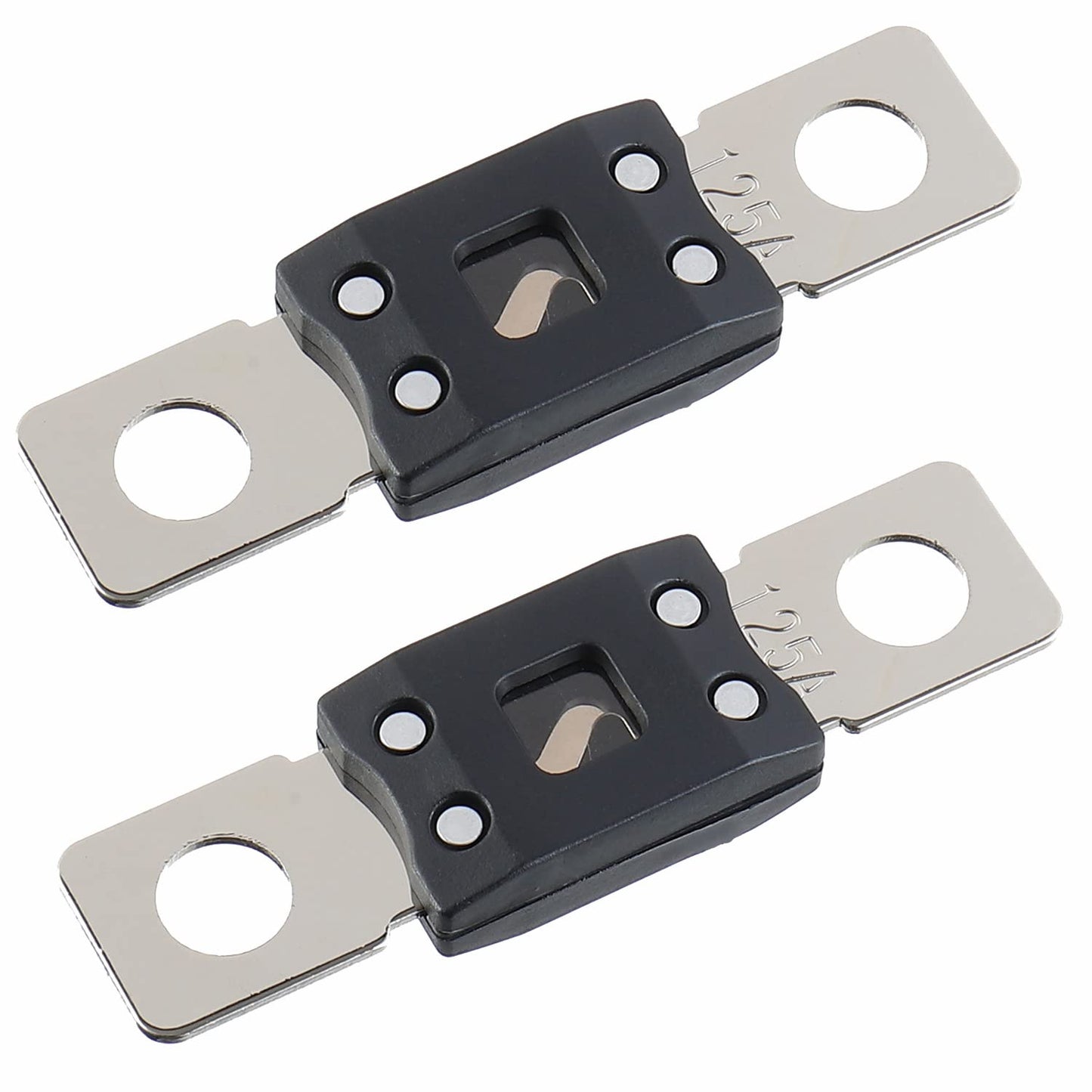 125A MEGA High Current Fuse - 125 Amp Bolt-on Fuse for Cars, Trucks, Construction Vehicles, Buses, Caravans (2 Pcs)