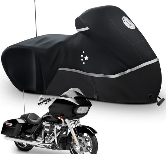 Motorcycle Cover Storage for Touring Models Harley Davidson Road King,Road Glide,Street Glide, Electra Glide,Heritage Classic,Low Rider-ST,and Most Motorcycles Black