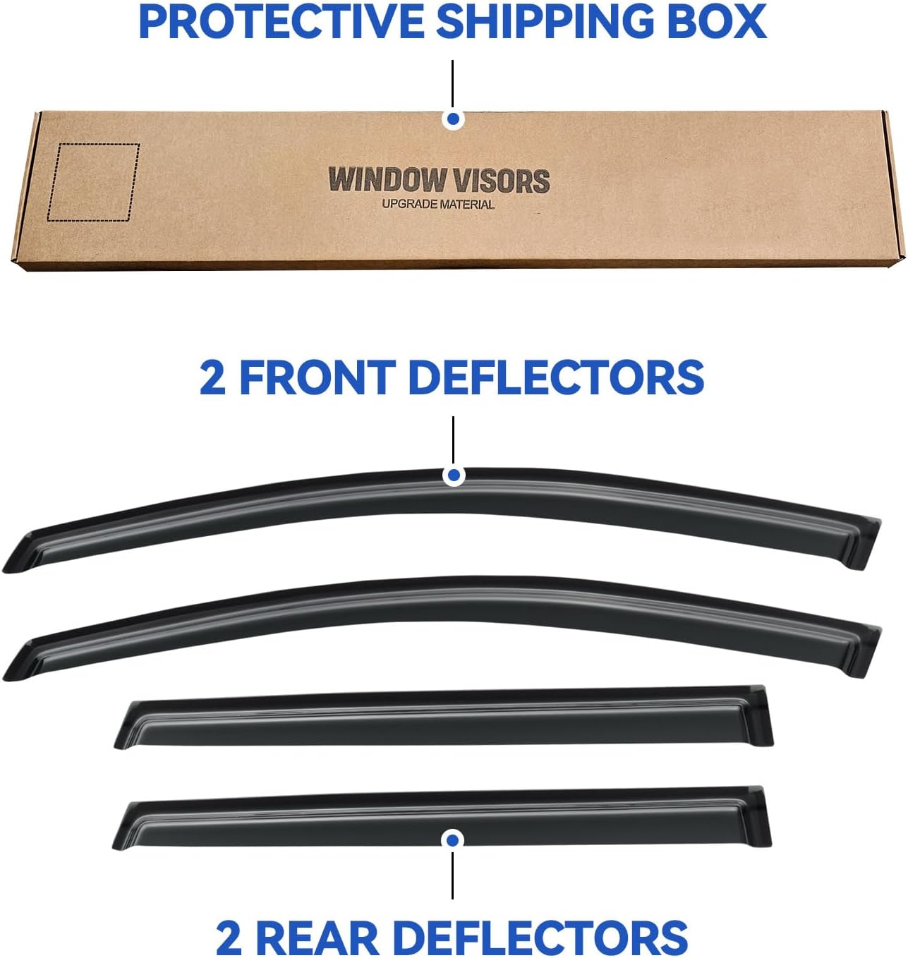 Window Visors Rain Guards Shield for 2009-2017 Chevy Traverse, Out-Channel Window Vent Wind Deflectors Visors Shades for 09-17 Traverse