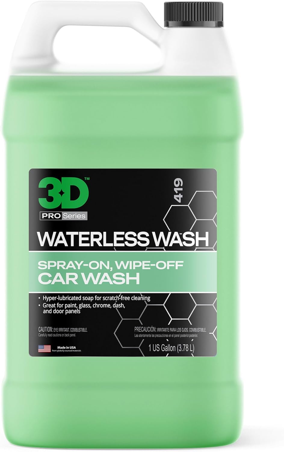 3D Waterless Car Wash - Easy Spray Waterless Detailing Spray - No Soap or Water Needed - Great on Cars, RVs, Motorcycles & Boats 1 Gallon