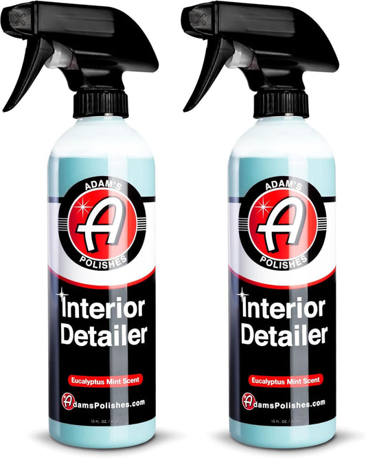 Adam's Polishes Interior Detailer 16 fl. oz - Total Car Cleaner, Protectant & Dressing | All Purpose Leather Conditioner | Vinyl, Dashboard, Screen, Seat Cleaner & More - Pack of 2