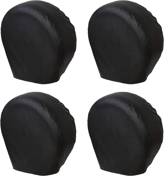 Tire Covers 4 Pack, Waterproof Thickening Tire Wheel Protector for Truck, SUV, Trailer, Camper, RV, Universal Fits Tire Diameters 27-29 inches, Black