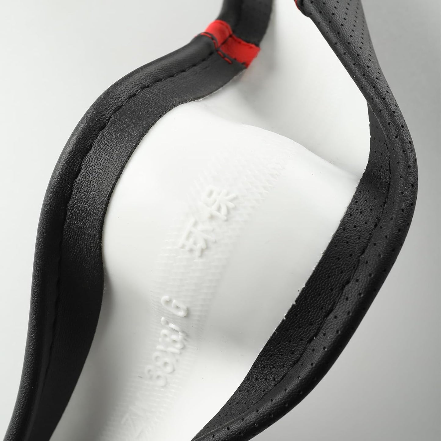 Car Steering Wheel Cover, Leather Steering Wheel Cover Red Universal 14.5-15 Inch Microfiber Leather Anti-Slip Breathable Auto Steering Wheel Covers for Men Women (Black&Red)