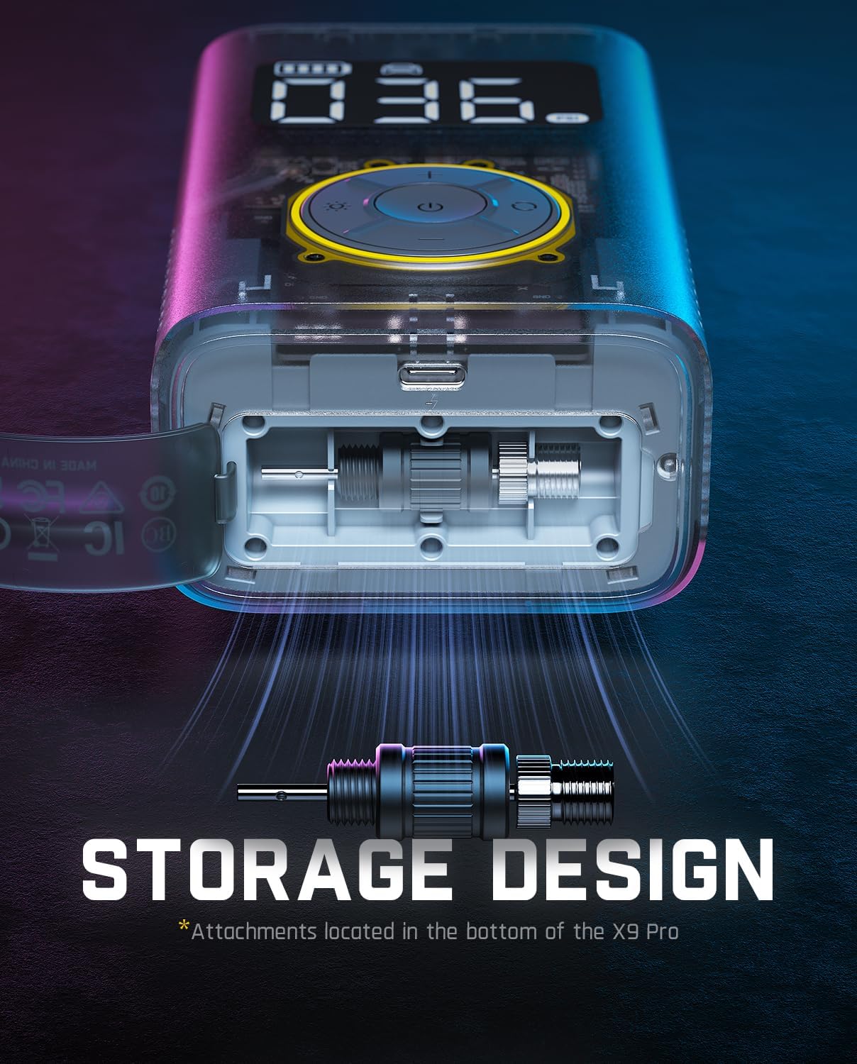 Fanttik X9 Pro Portable Tire Inflator for Compact Car, 1Min Jet-Inflate Electric Bike Pump with Digital Tire Pressure Gauge, 150PSI Air Compressor for Electric Bikes, Motorcycle, Ball, Mechanical Gray