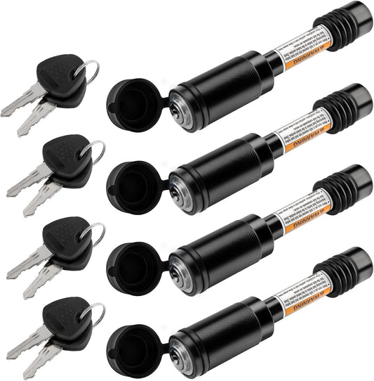 Trailer Hitch Locks, Hitch Lock with 5/8'' Pin Fits Class III IV 2" Hitch Receivers, Tow Hitch Lock with Anti-Rattle O-Rings for Trailer Truck Car Boat (4 Pack)