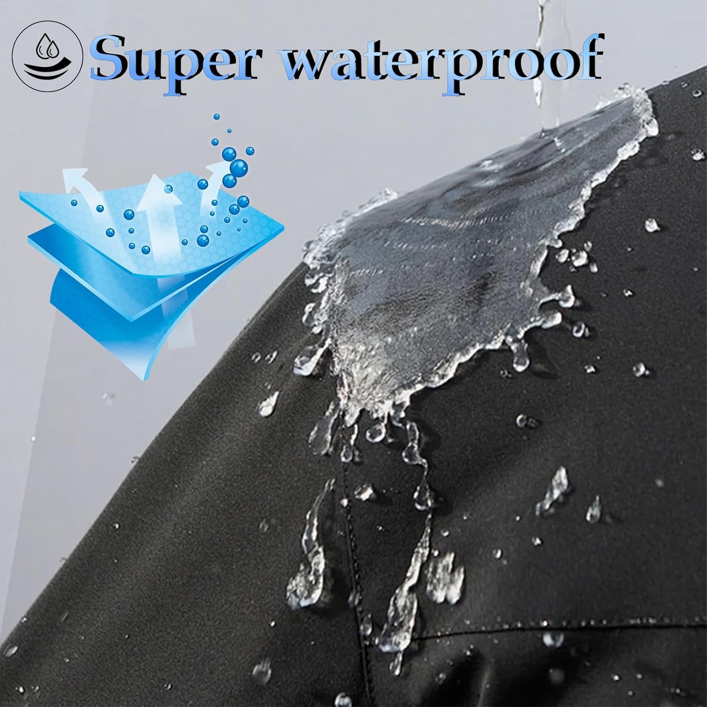 Motorcycle Cover, 210D Oxford Cloth, with Reflective Stripes, Waterproof Outdoor Protection, All-Weather Universal car Cover, with Lock Holes and Storage Bag. (All Black, 104")