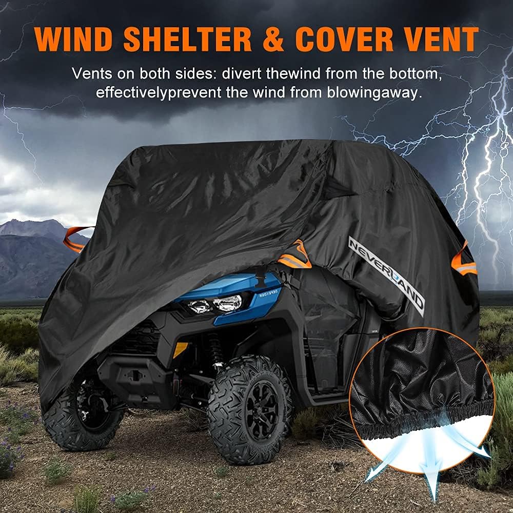 NEVERLAND UTV Cover, All-Weather Protection Side by Side Cover 2-3 Passenger, Universal for Polaris Ranger RZR Yamaha Honda Can Am Defender (126" x 70" x 75")
