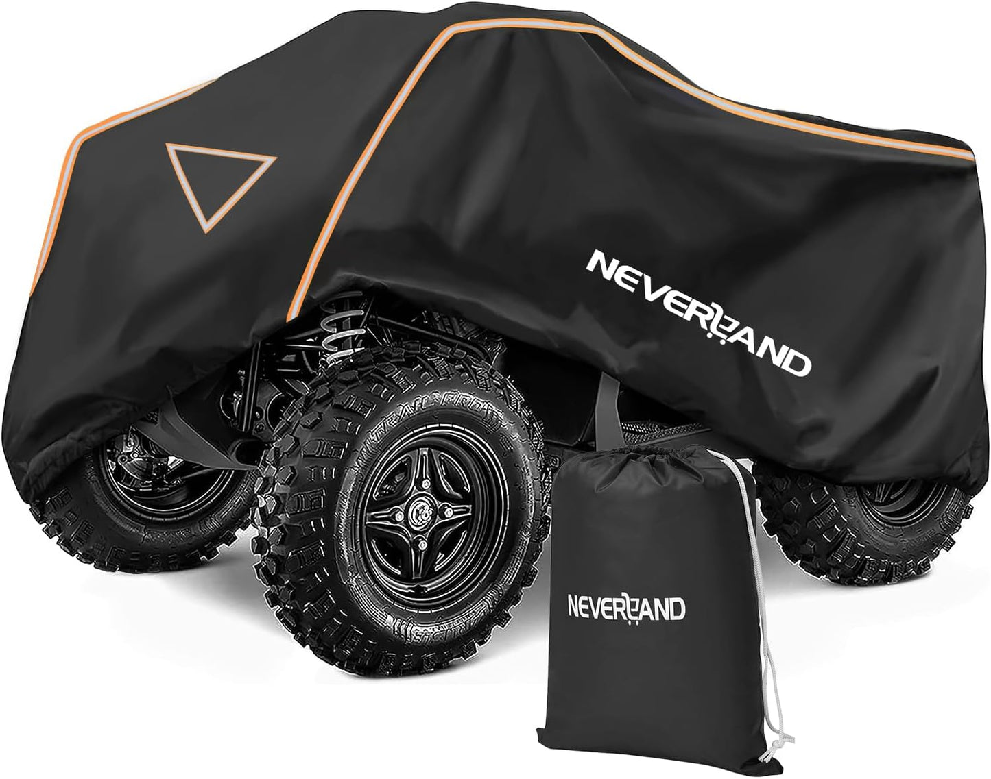 NEVERLAND ATV Cover Waterproof Outdoor - Heavy Duty ATV Covers Dustproof Anti-UV 4 Wheeler Cover All Weather Protection Four Wheeler Cover for Polaris Yamaha Suzuki Honda (Black Large)
