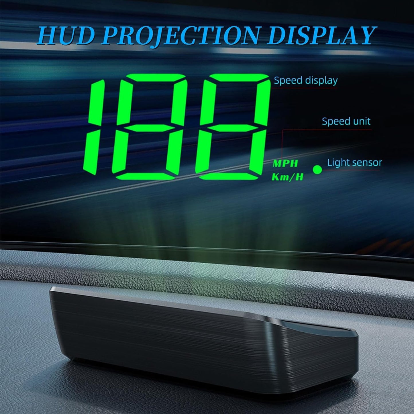 Head Up Display M2, HUD Projection Display Speed, Compact Body, Large Font, Plug and Play, Suitable for All Vehicles