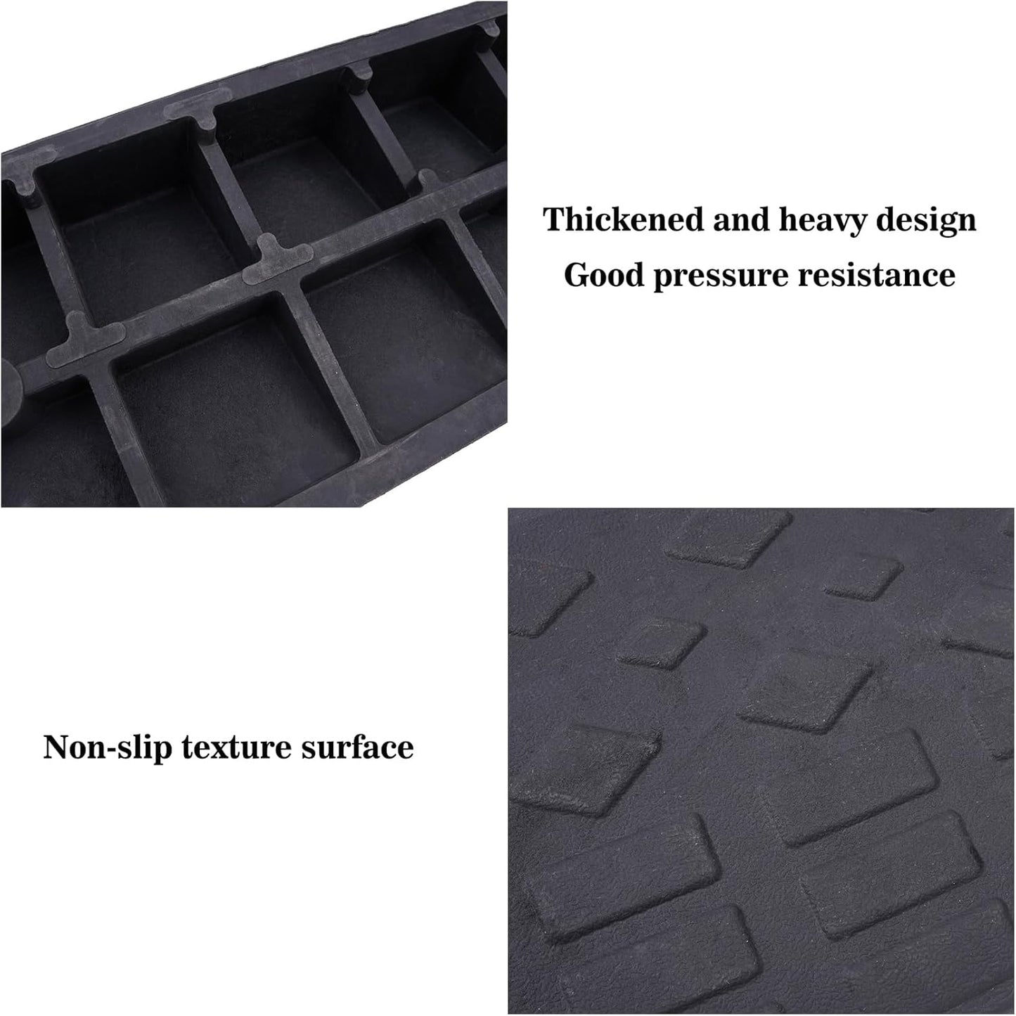 2 Pack 4'' Rise Rubber Curb Ramp Heavy Duty Loading Rubber Curb Ramps 22000lbs (10 Ton) Driveway Ramp Car Slope Ramp for Loading Dock Bike Vehicle Warehouse Sidewalk Wheelchair (4" H)