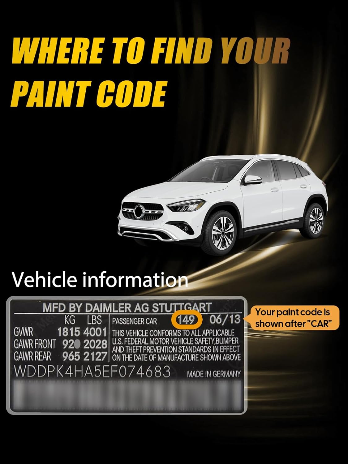 (775/9775) Iridium Silver Metallic Touch Up Paint Compatible with Mercedes-Benz, Exact Match Car Paint Pen Automotive Scratch Repair Remover Kit Quick & Easy Solution for Vehile Chips and Nicks