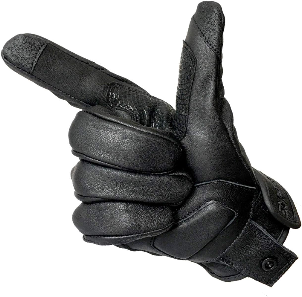 Updated Full Finger Men’s Leather Motorcycle Gloves Touchscreen & Armored Motorbike Gloves (Updated,Non-Perforated, S)