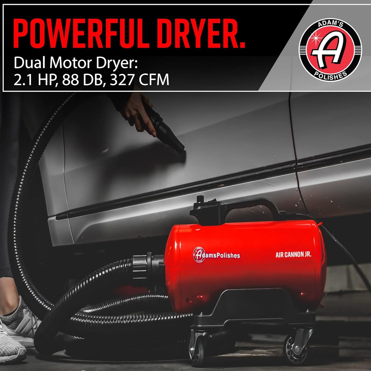 Adam's Polishes Air Cannon Jr. - High Powered Filtered Car Wash Blower | Dry Before Car Cleaning, Car Detailing, Car Wax, or Ceramic Coating | Auto Tool Kit Gift Boat RV Motorcycle