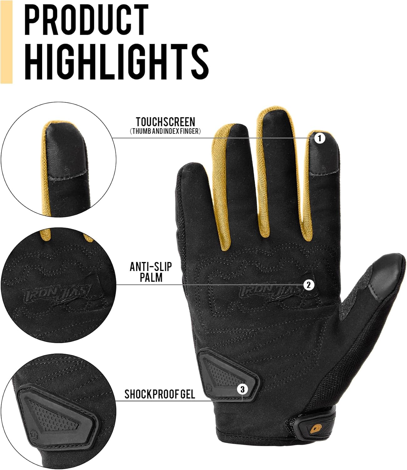 BORLENI Motorcycle Riding Gloves Touch Screen Full Finger Glove Motocross Road Racing Bike Outdoor Sports for Women Men