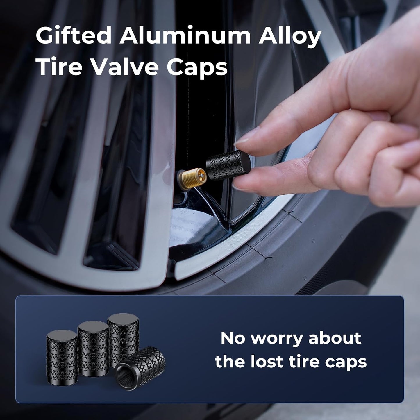 Syncwire Tire Inflator Portable Air Compressor 150PSI Air Pump for Car Tires [3X Faster] Inflation Electric Smart Tire Pump with Extra-Large LCD Dual Value Display [Free Car Tire Valve Caps], Auto-Off