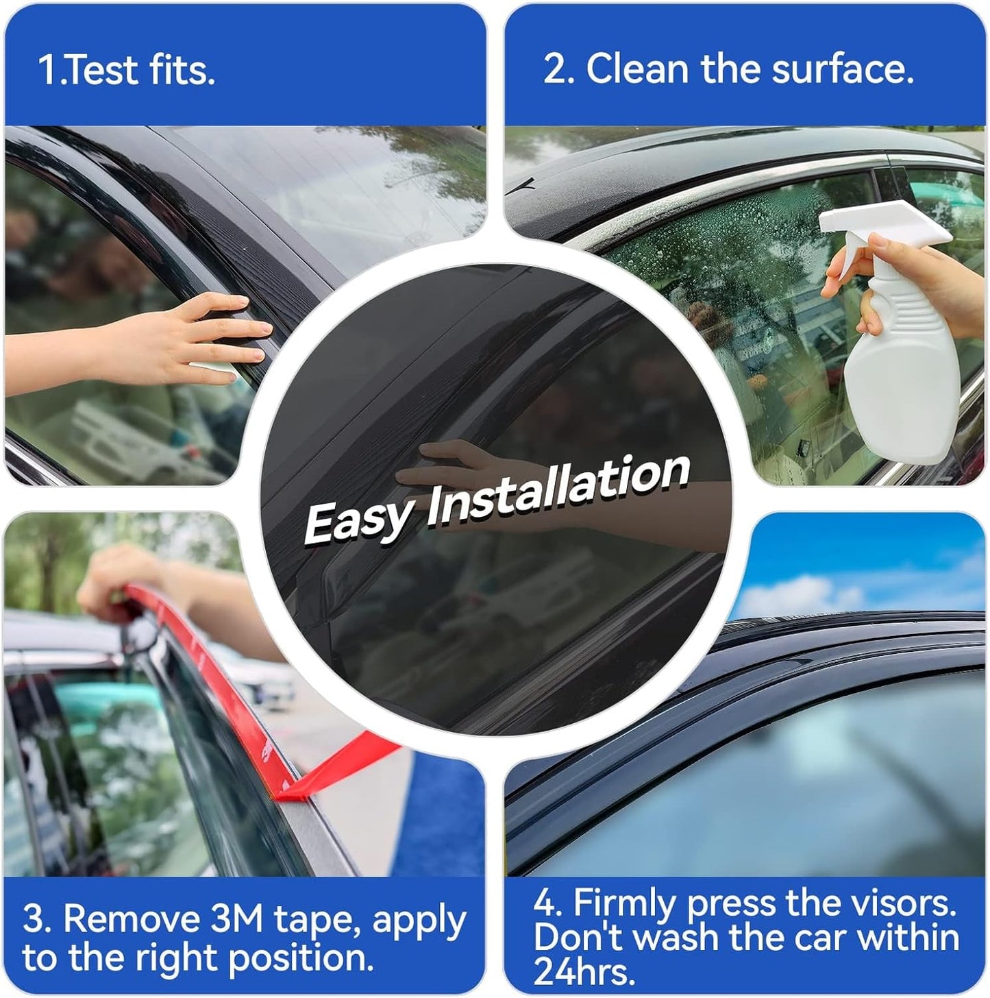 Window Visors Rain Guards for 2004-2014 Ford F150 SuperCab, Out-Channel Window Vent Wind Deflectors Visors Shades for 04-14 F-150 Extended Cab