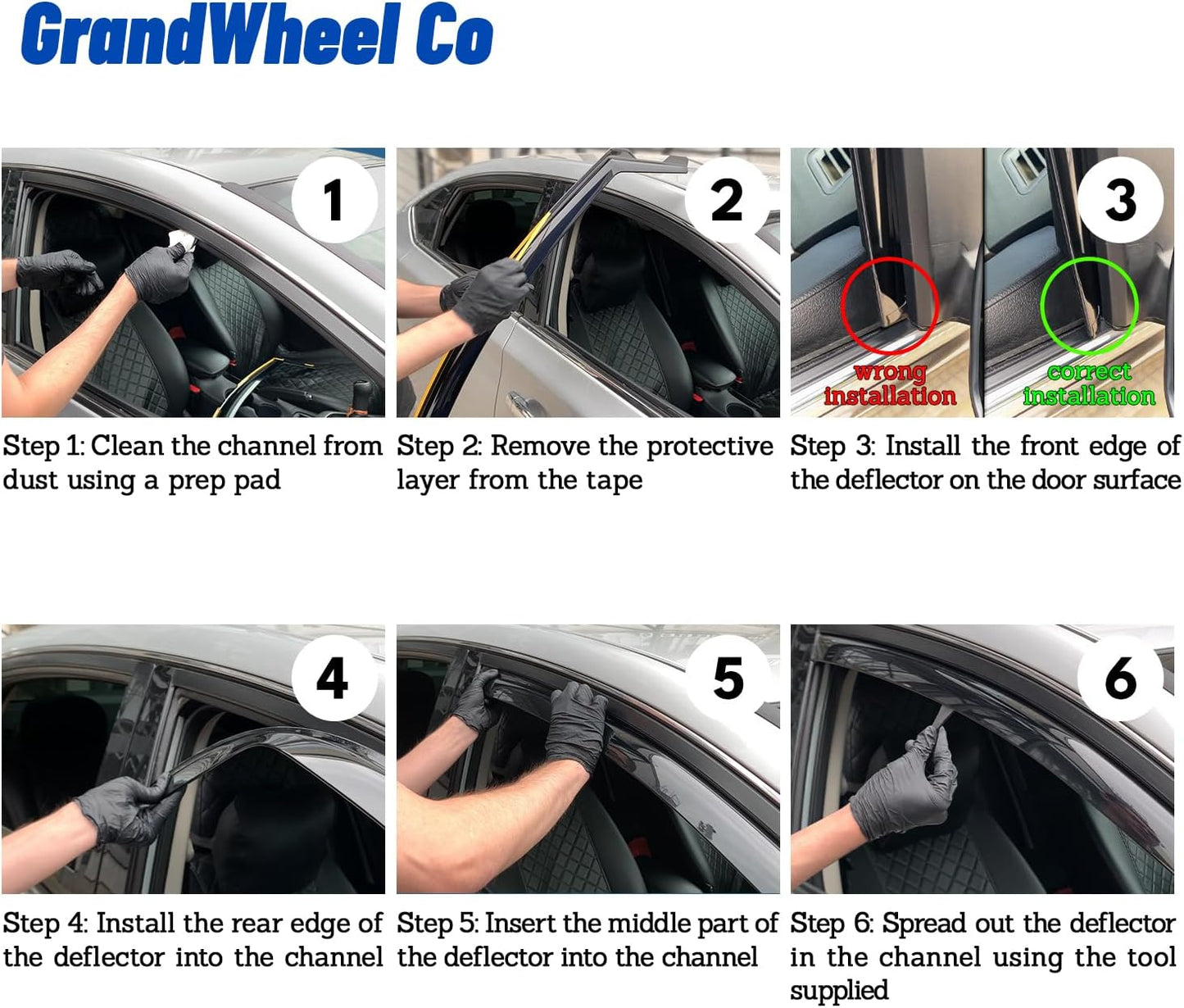 Window Deflectors Smoke Tinted in-Channel Side Window Vent Visor Deflectors Rain Guards Compatible with Colorado/Canyon 2015-2022 Crew Cab - 4pcs. GW0527