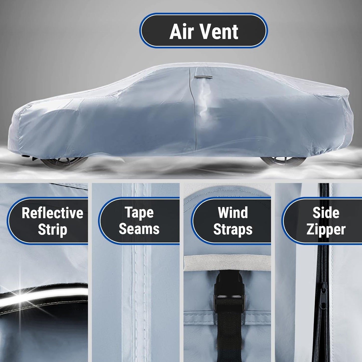 iCarCover Premium Car Cover for 1958-1971 Chevy Bel Air Heavy Duty Waterproof All-Weather Automobiles Custom Fit Indoor Outdoor UV Snow Protection Covers with Straps and Bag